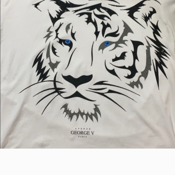Avenue Georgia V Paris Luxury Tiger T Shirt Men has some staining - Picture 2 of 10